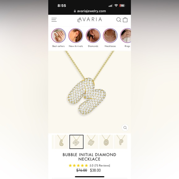 Rhinestone crystal initial M gold tone. Brand new never worn!Bling! - Picture 1 of 4